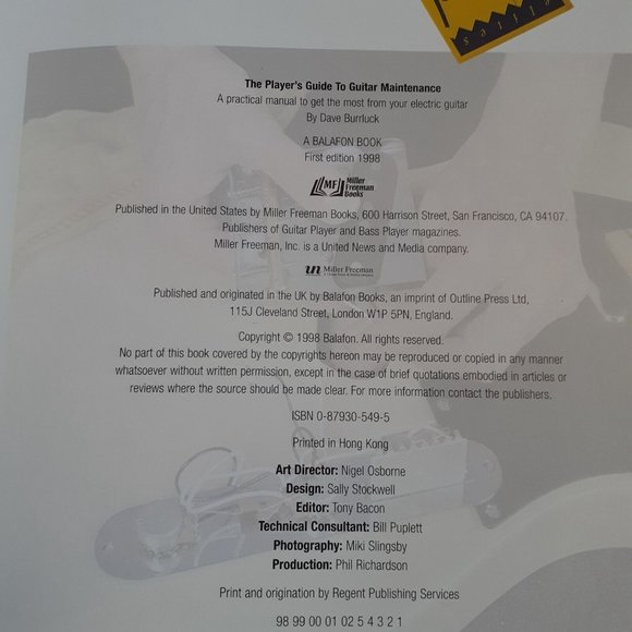 The Player's Guide To Guitar Maintenance Vintage 1998 Hardcover Book Retro 90s - Picture 7 of 16